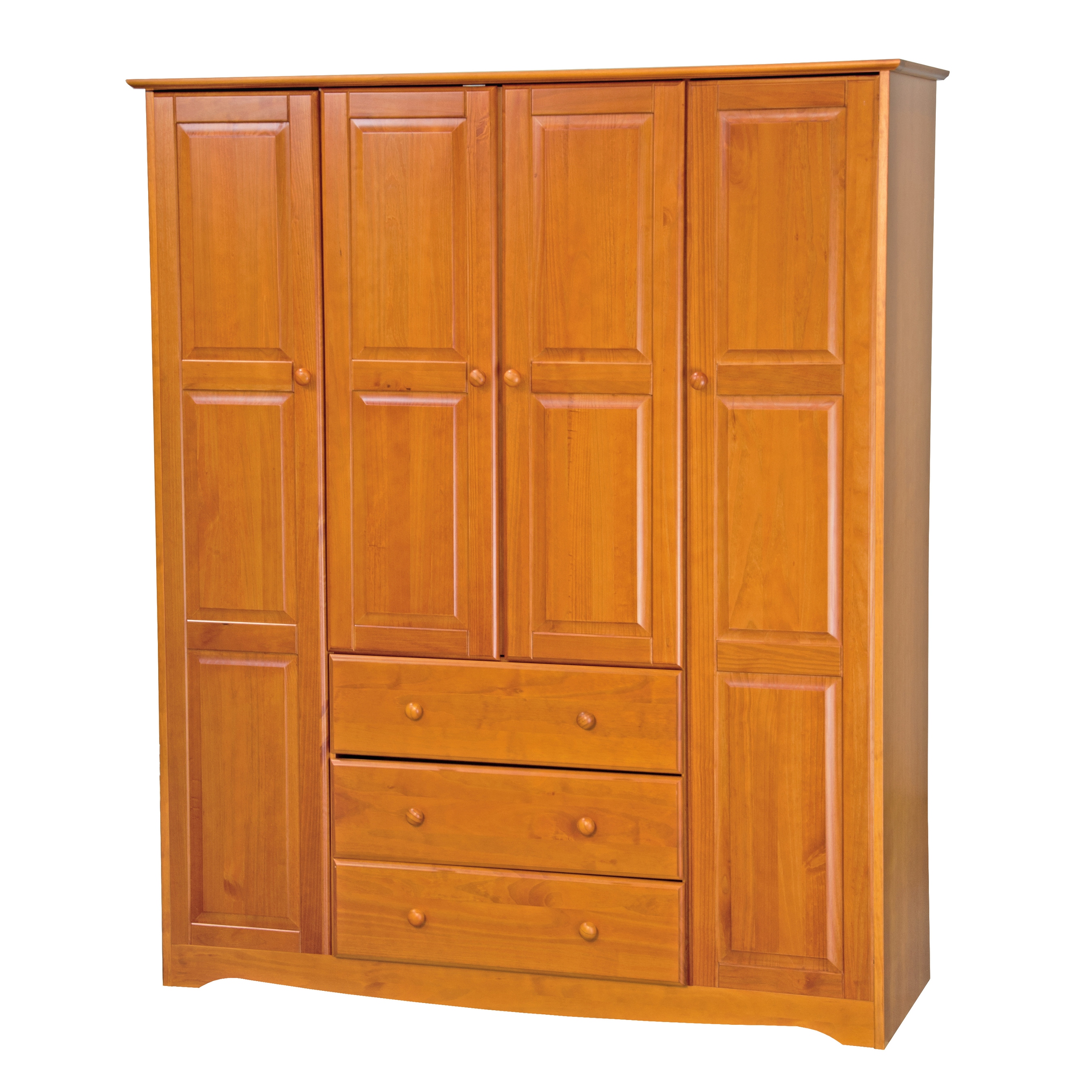 Palace Imports 100 Solid Wood Family 4 Door Wardrobe Armoire with Metal or Wooden Knobs On Sale Bed Bath Beyond 19897094